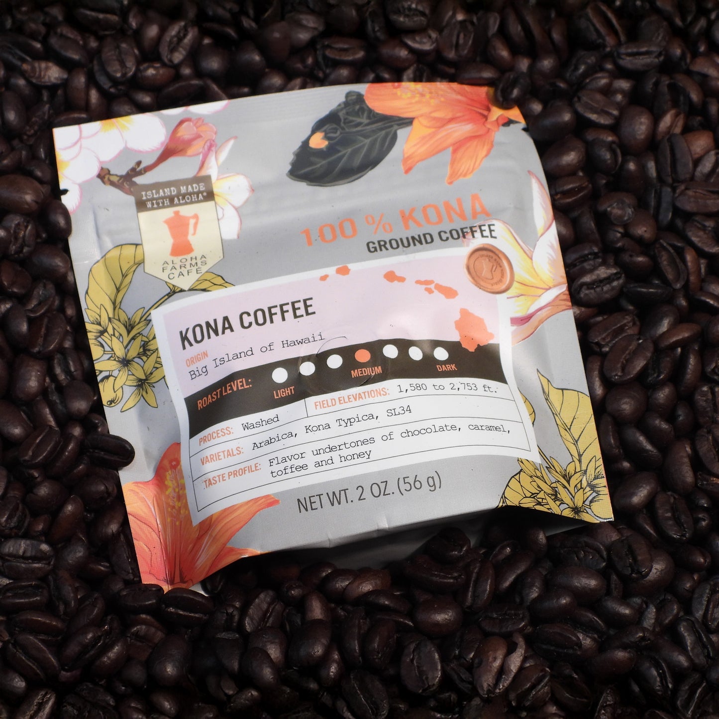 100% Kona Coffee - Ground Coffee 2 oz.