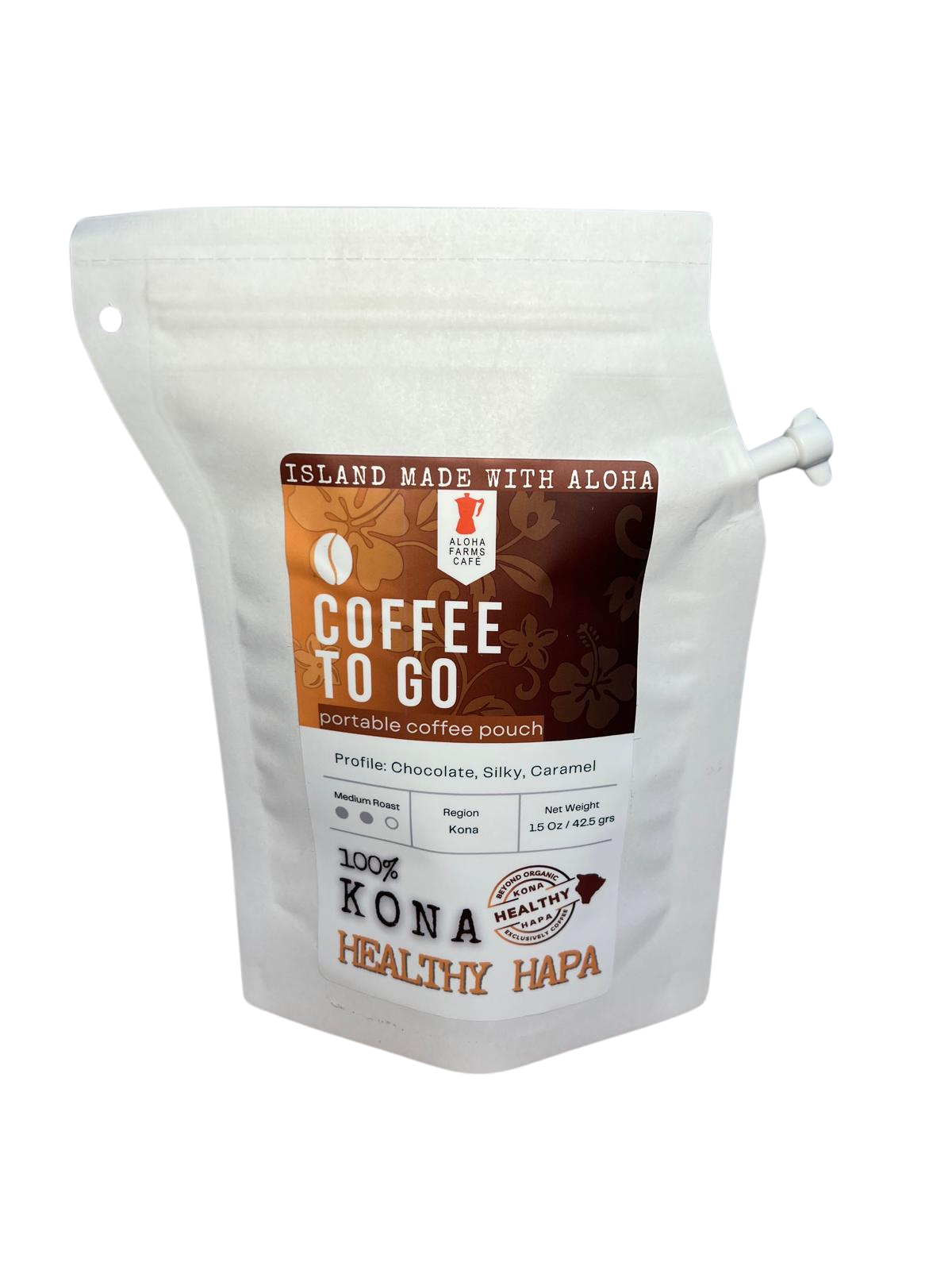 Ready to go coffee POUCH 100% KONA HEALTHY HAPA - 2 oz.